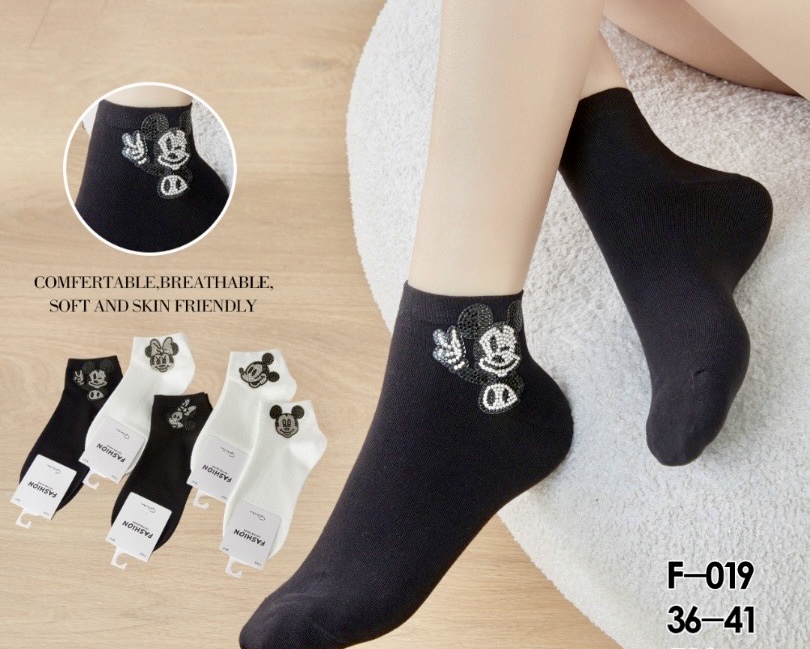 Шкарпетки FASHION MICKEY р.36-41 короткі бавовна (F-019)